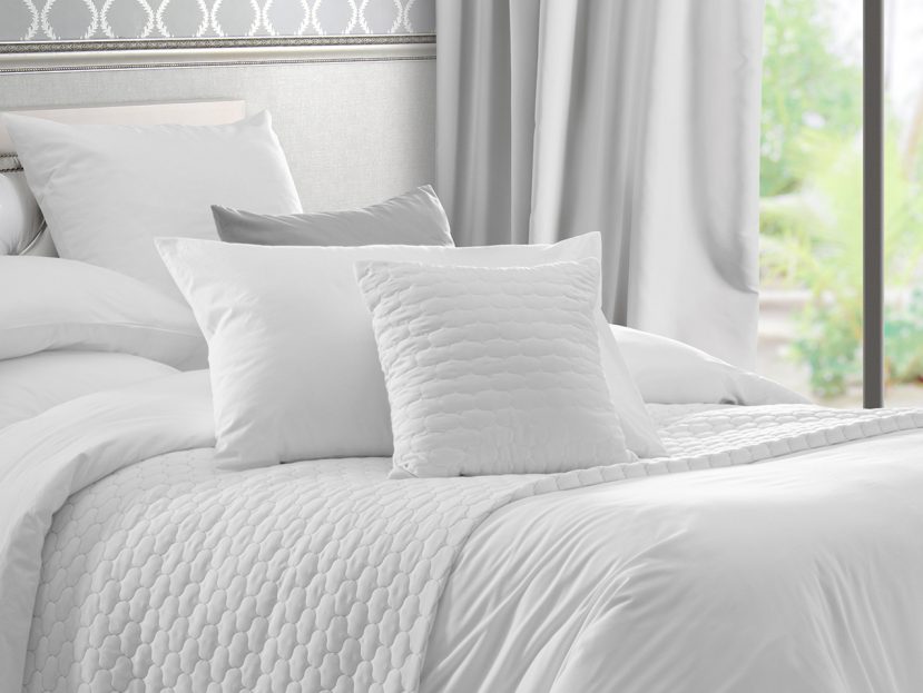 white bedding