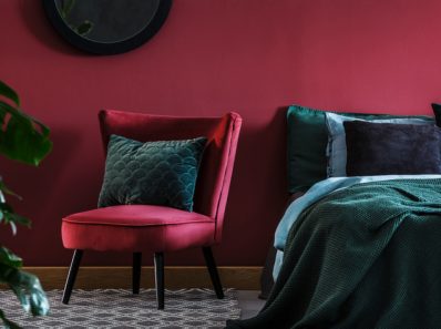 burgundy bedroom