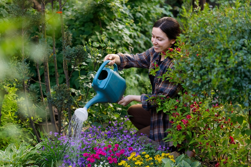 watering garden during heatwave