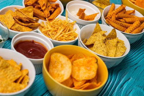 a range of salty snacks